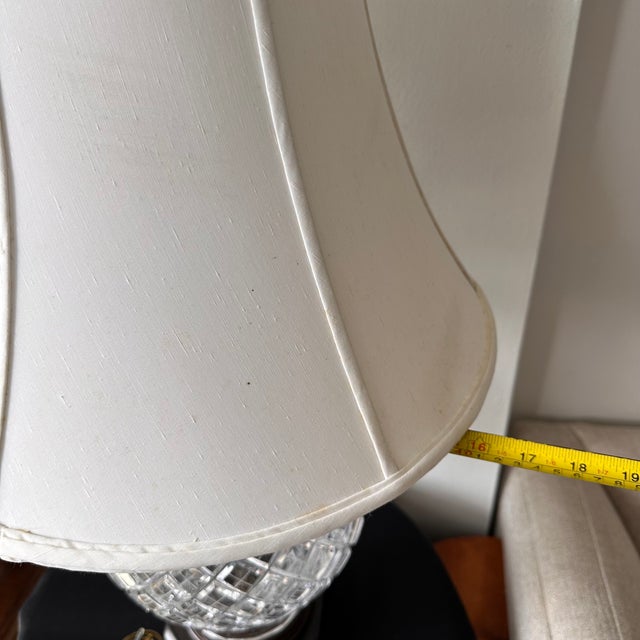 Wood Vintage Cristal d'Albret Lead Crystal Table Lamp France Cut Crystal Base For Sale - Image 7 of 7