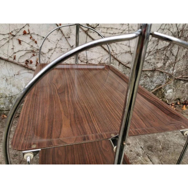 Brown Metal Folding Trolley, 1970s For Sale - Image 8 of 12