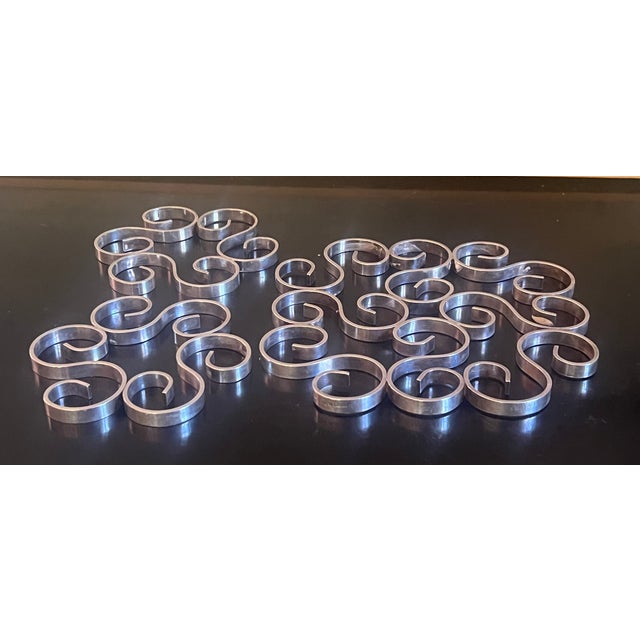 Christofle Silverplated Arabesque Scrolling Trivet Set of 3, C. 1960's For Sale - Image 16 of 16