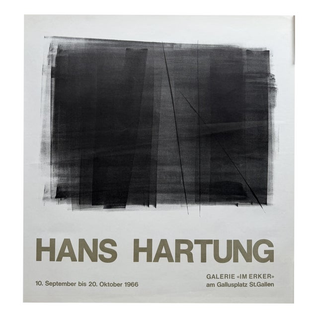 Vintage Exhibition Poster Galerie Erker by Hans Hartung, St. Gallen, 1966 For Sale