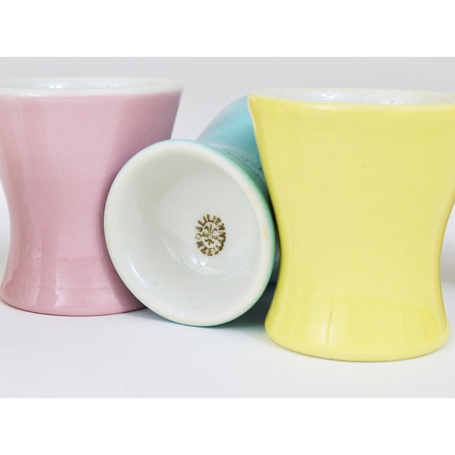 Mid-Century Pastel Daisy Porcelain Egg Cups from Lilien, Austria, 1950s, Set of 6 For Sale - Image 10 of 14