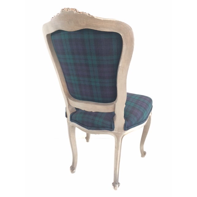 French Louis XV Wool Plaid Upholstered Dining Chairs Set of 12 Chairish