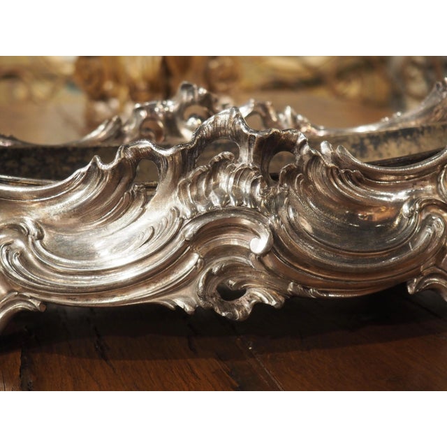 Metal Circa 1900 Silvered Bronze Table Jardiniere From France For Sale - Image 7 of 13