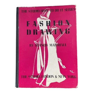 Vintage Fashion Drawing Pink and Black Book 1941 by Francis Marshall For Sale