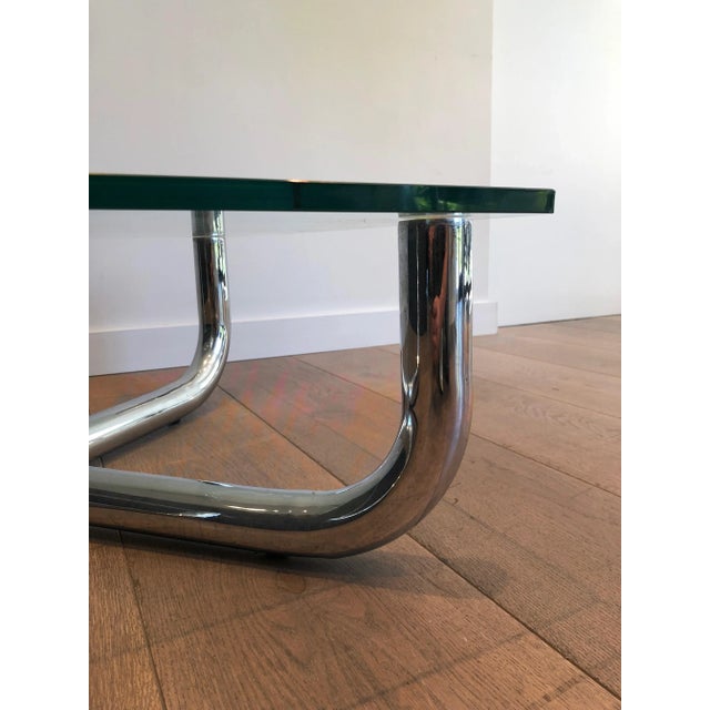 1970s French Chromed Glass Shelf Coffee Table For Sale - Image 11 of 13