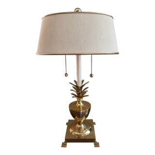 Vintage Brass Pineapple Table Lamp For Sale