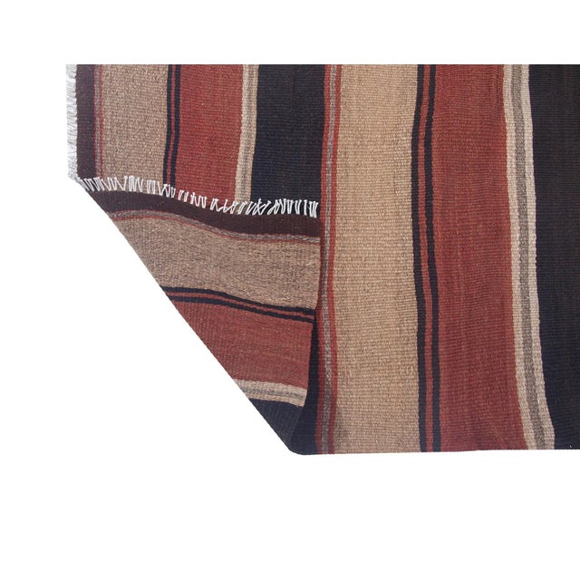 Mid 20th Century Striped Vintage Kars Kilim Rug For Sale - Image 5 of 6