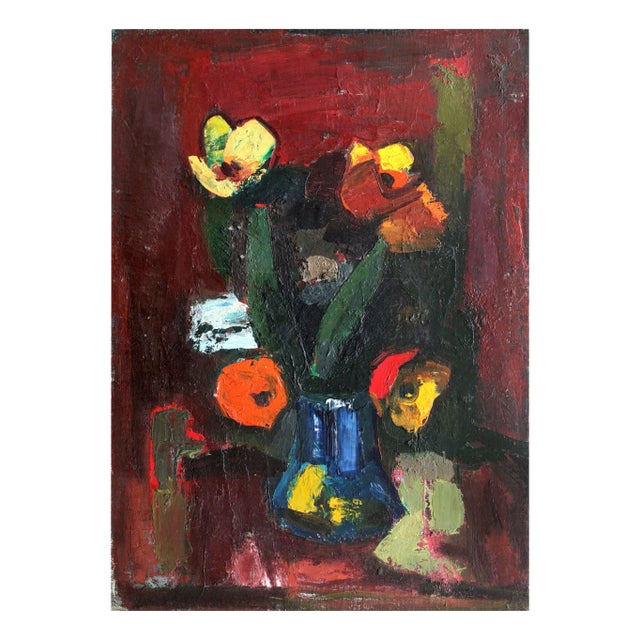 Aleksandr Rodin, Flowers, Oil Painting, 1970s For Sale