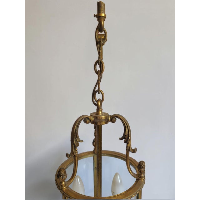 1950s Louis XVI Bronze Lanterns, 1950s, Set of 2 For Sale - Image 5 of 12