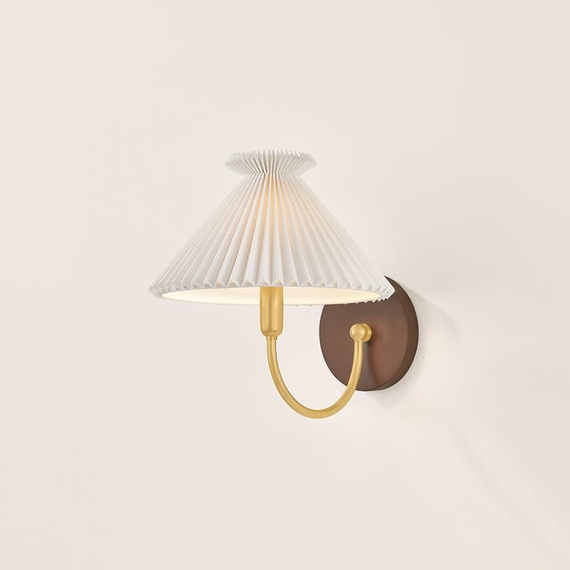 Brass Mitzi Acacia 10.5 in. 1 Light Wall Sconce in Aged Brass Finish For Sale - Image 8 of 15