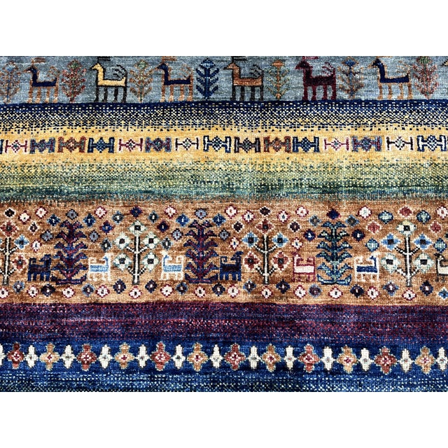 Red Red Khorjin Saddlebag Design Rug With Animal Motifs, 4'2" X 6' For Sale - Image 8 of 14