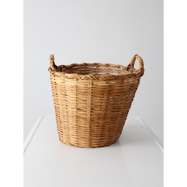 Vintage Woven Wicker Basket For Sale - Image 11 of 11