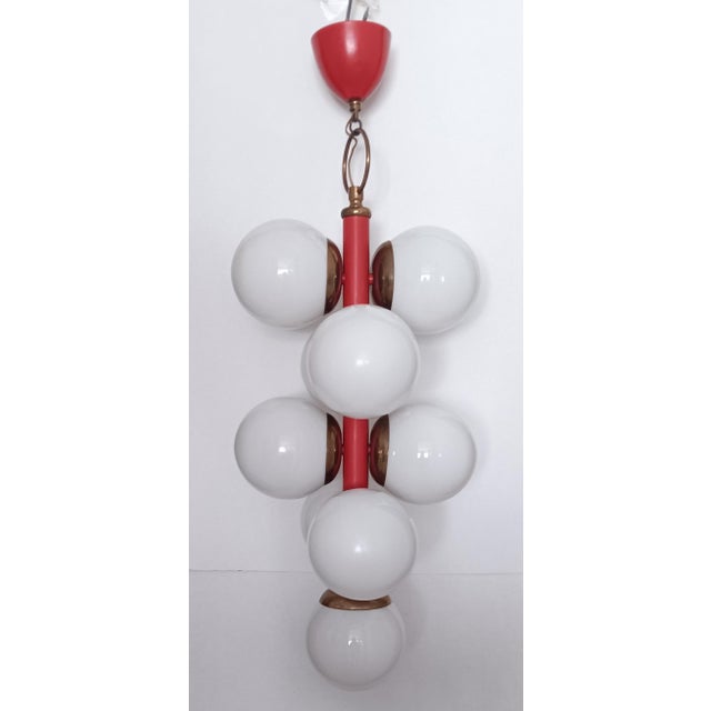 Sputnik Opaline Globes Pendant Lamp, 1960s For Sale - Image 6 of 6