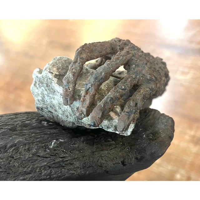 Mid 20th Century Sculpture of African Woman made of Iron and Marble base For Sale In New York - Image 6 of 8