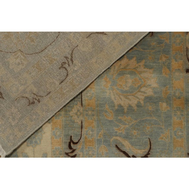 Textile Rug & Kilim’s Persian Style Rug in Blue, Beige-Brown and Gold Floral Pattern For Sale - Image 7 of 7
