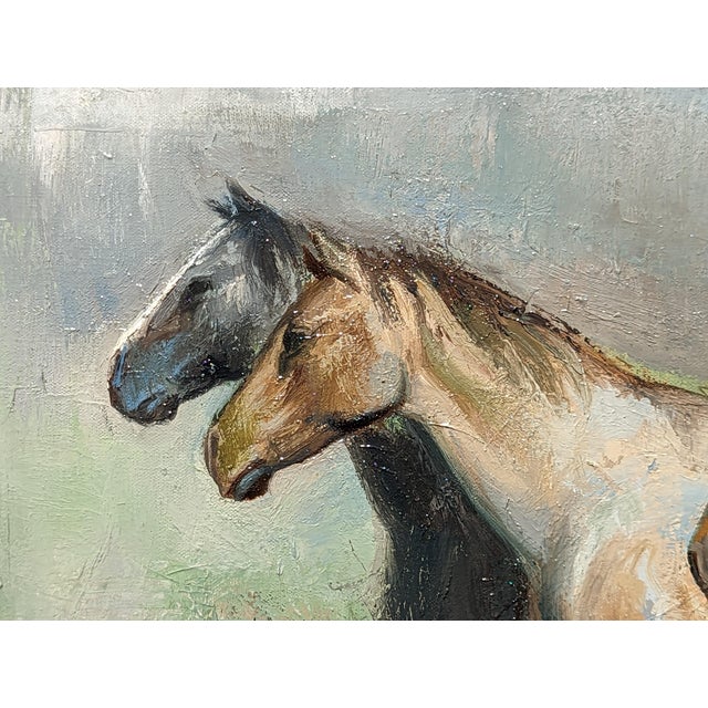 Matthew Paoletti "Four Horses" Contemporary Naturalistic Equestrian Animal Painting of Horses, 2022 For Sale - Image 10 of 10