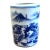 Chinoiserie Blue and White Vintage Brush Pot With Traditional Hands Painted Scenery For Sale