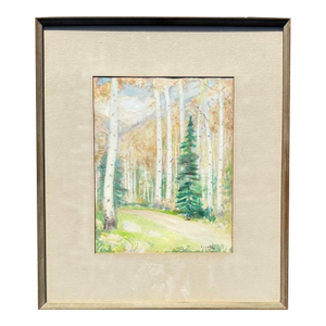 1950s Bert G. Phillips (1868–1956) "Fall Aspens" Watercolor Painting
