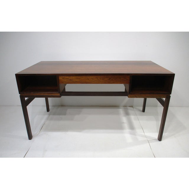 Arne Wahl Iversen Executive Rosewood Writing Desk by Vinde Mobelfabrik Denmark For Sale - Image 13 of 18