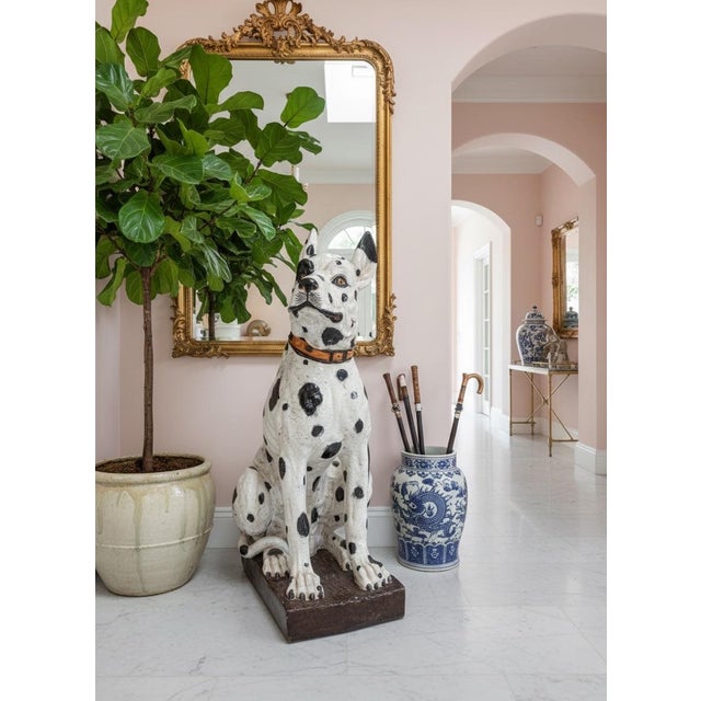 Large-Scale 44” Italian Hand-Painted Ceramic Great Dane Statue For Sale - Image 12 of 12