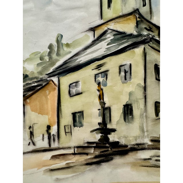 Original watercolor on paper by Henry Emil Salloch, also known as Heinz Emil Salloch, the German-born American artist and...