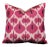 Textile Magenta & Black Ikat Silk Geometric Down-Filled Square Pillow For Sale - Image 7 of 7