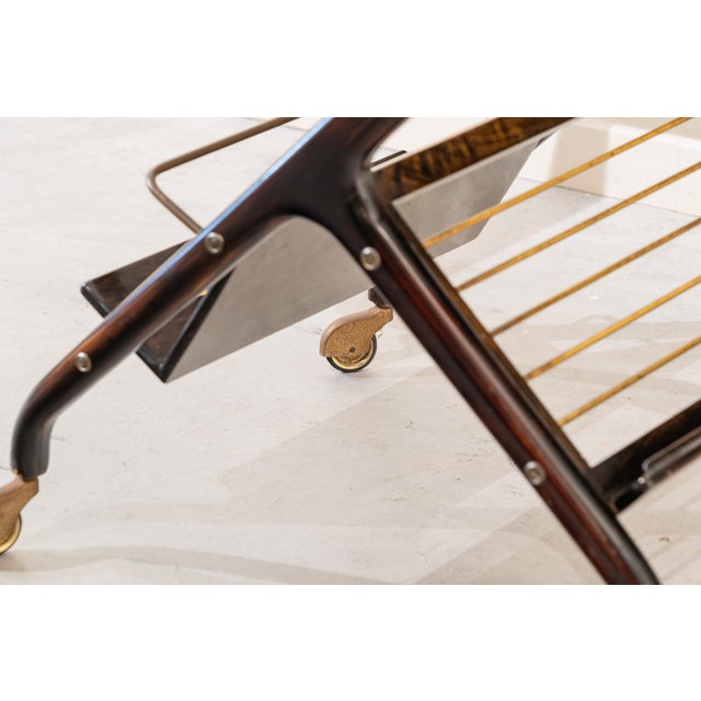 1950s Italian Service Trolley with Magazine Rack, 1950s For Sale - Image 5 of 8