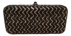 Judith Leiber Black and Silver Swarovski Crystal Minaudiere Evening Bag Clutch