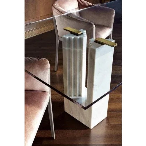 Marcel breuer and carlo scarpa delfi marble and glass table manufactured by cassina (italy) elegance of line the design...