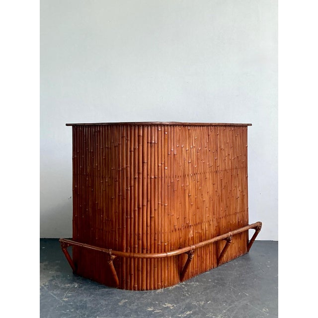 Vintage Curved Bamboo Tiki Bar For Sale - Image 11 of 18