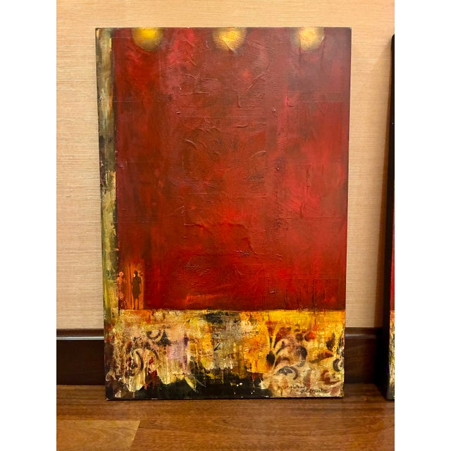 La part de l’ombre (The Shadow Side) is a signed 2006 mixed media diptych by Maryline Lemaitre, exploring themes of...