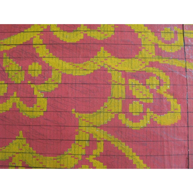 Orange Antique French Textile Design For Sale - Image 8 of 10