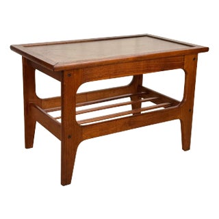 Mid-Century Danish Modern Walnut Sculptural Side Table For Sale