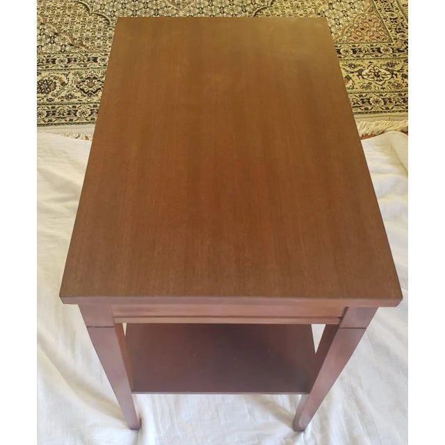 Wood Mersman Two Tier Single Drawer Mahogany Side Table For Sale - Image 7 of 11