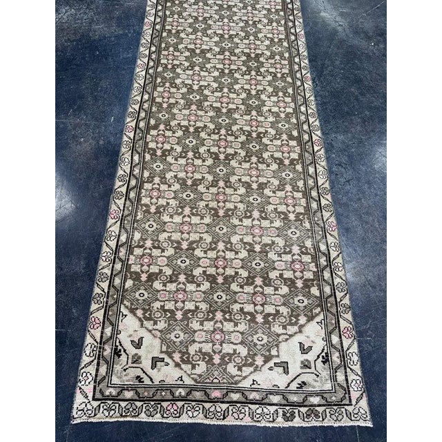 Early 21st Century Turkish Vintage Rug 3'1" x 9'8" For Sale - Image 5 of 7