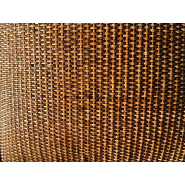 Vintage Palm Beach Woven Rattan and Wood Foot Stool For Sale - Image 12 of 12
