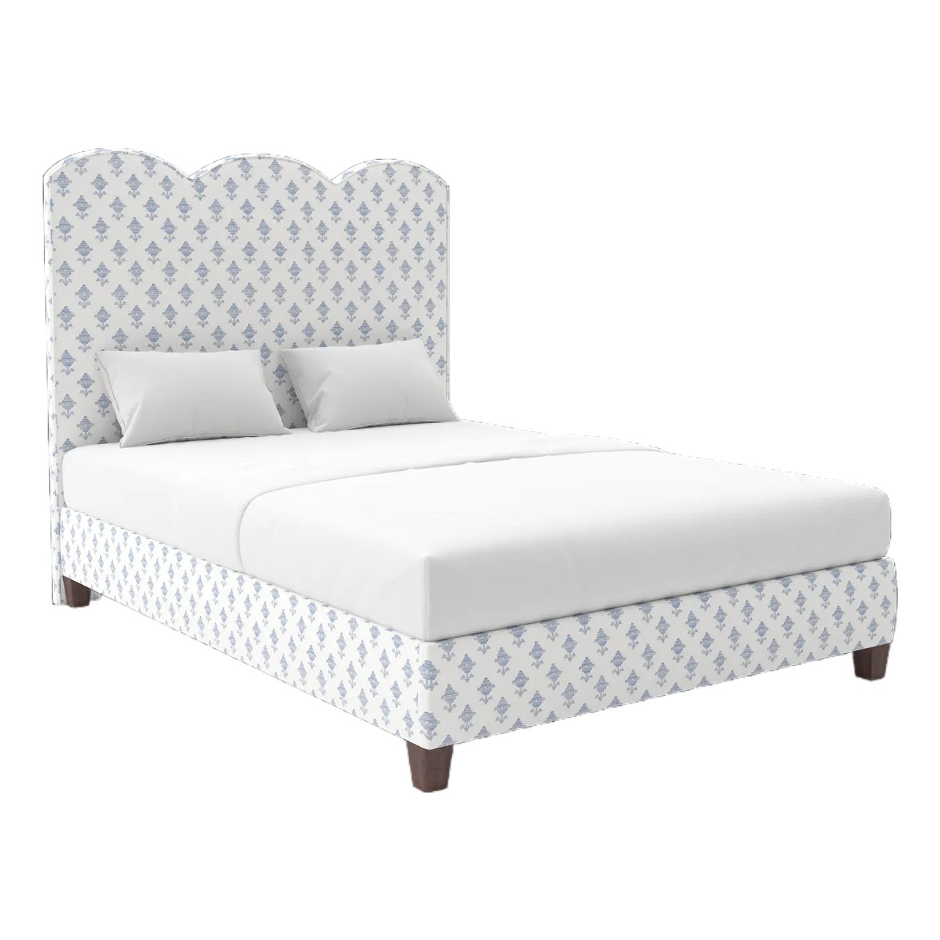 Starmount Bed in Schumacher Rubia Embroidery, Blue - King | Chairish