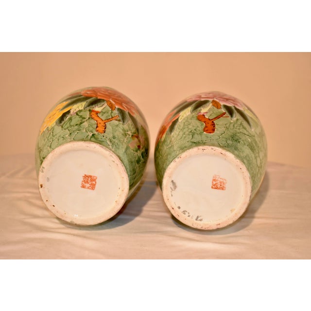 Asian Antique Pair of Asian Vases, C. 1930 For Sale - Image 3 of 7