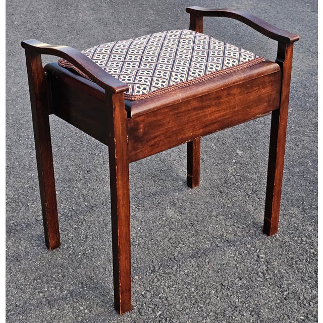 Victorian Late 19th Century Victorian Dark Walnut Piano Stool With Sheet Compartment For Sale - Image 3 of 10
