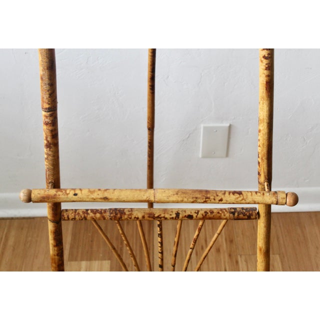 Vintage Boho "Tortoise Shell" Style Burnt Bamboo Easel For Sale In Miami - Image 6 of 12