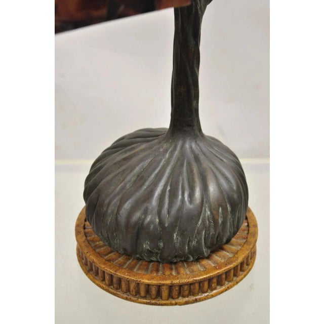 Late 20th Century Maitland Smith Figural Bronze Monkey Desk Table Lamp Adjustable Pen Shell Shade For Sale In Philadelphia - Image 6 of 12