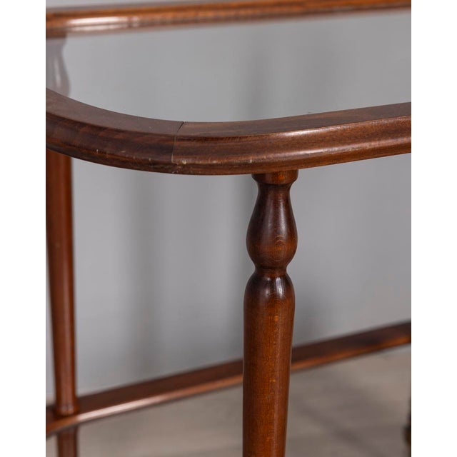 Vintage Italian Wood and Glass Bar Cart, 1950s For Sale - Image 6 of 14