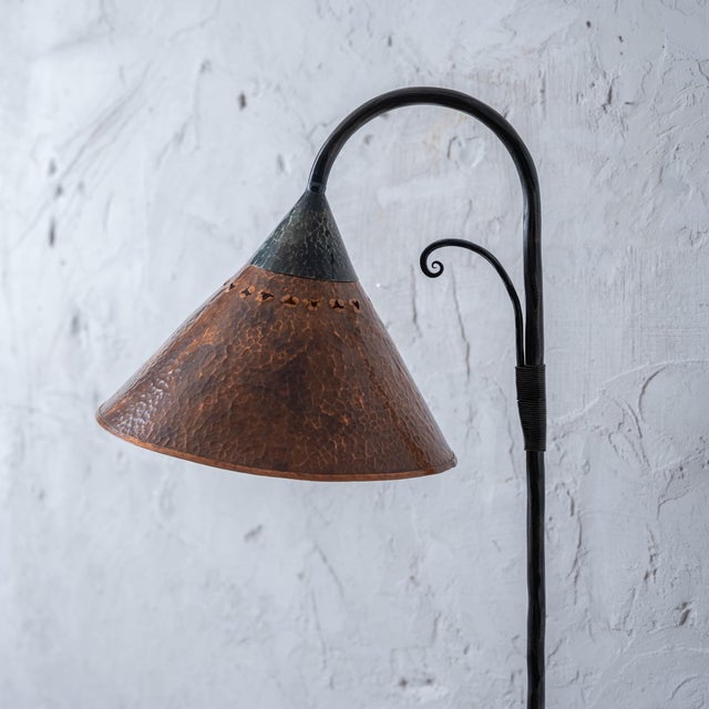 Arts & Crafts Style Hammered Copper Floor Lamp For Sale - Image 11 of 14