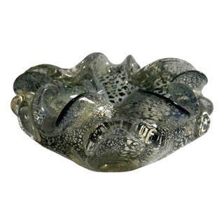 Silver Leaf Particles Ashtray from Barovier & Toso, 1970s For Sale