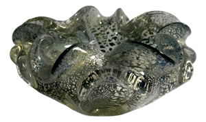 Silver Leaf Particles Ashtray from Barovier & Toso, 1970s