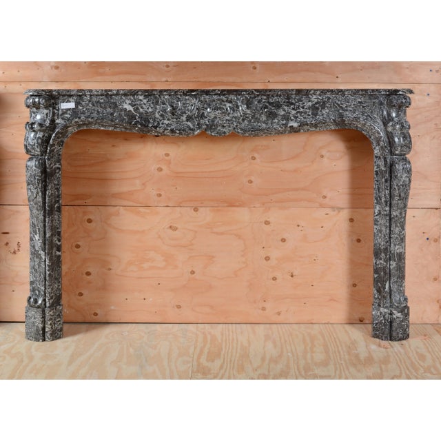 18th Century 18th Century Antique Louis XV Bleu Tigre Marble Fireplace Mantel For Sale - Image 5 of 9