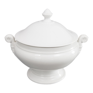 Antique French White Ironstone Lidded Soup Tureen