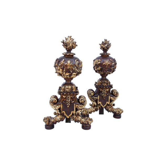 19th Century Renaissance Style Firedogs, Set of 2 For Sale - Image 6 of 6
