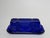 A classic early mid century modern piece is this deep cobalt blue butter dish. The top is etched in a plaid design...