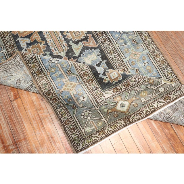 Antique Zabihi Collection Wide Persian Heriz Runner - 3'7" x 15'9" For Sale - Image 4 of 11